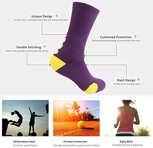 Premium Stretch Boys Crew Socks for Basketball Soccer and More