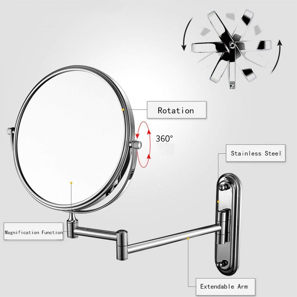 Wall-Mounted Double-Sided Vanity Mirror 6-8 Inch Size