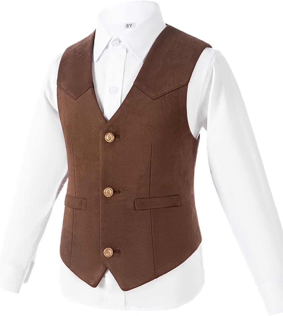 Retro Boys Western Vest Suede Cowboy Costume Vest