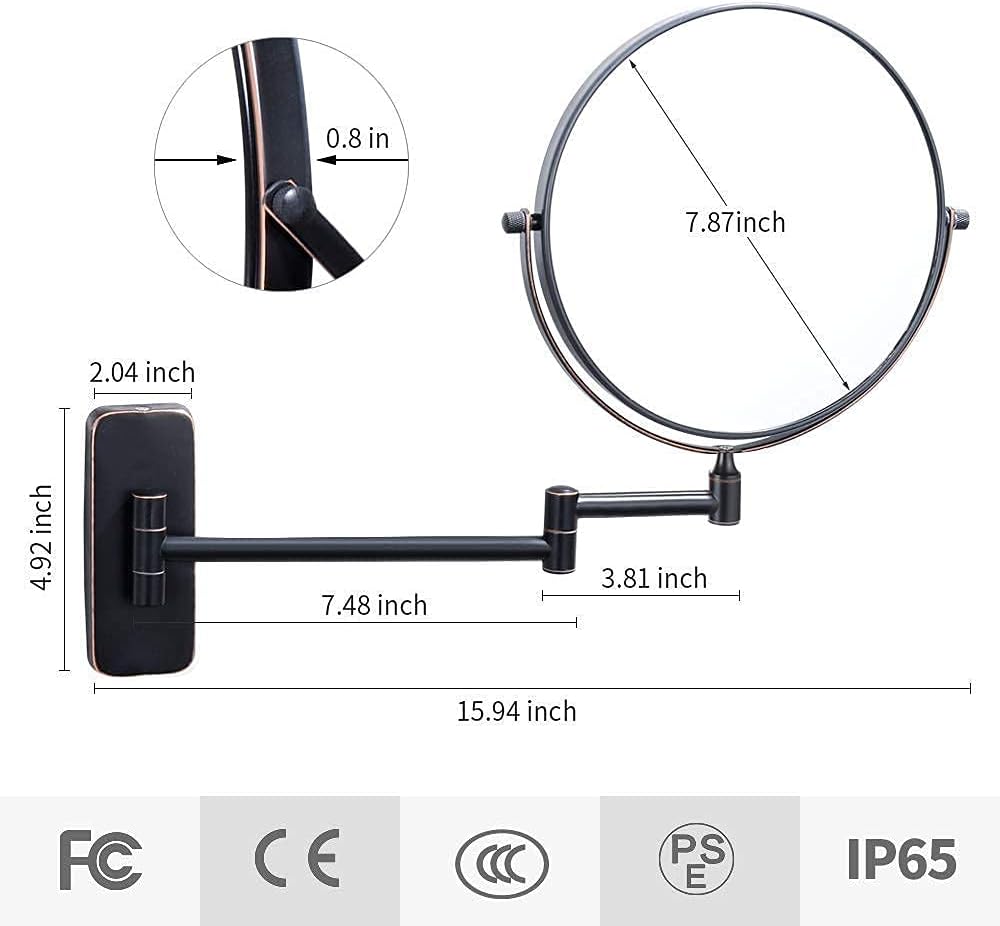 5X Magnifying Wall-Mounted Makeup Mirror with 360 Rotation for Beauty Lovers