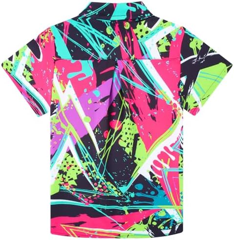 Uidezone Boys Hawaiian Shirts Novelty Printed Funky 7-14T