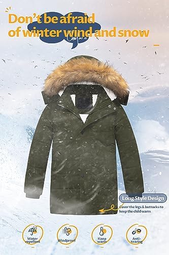 CREATMO US sherpa parka boys winter