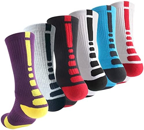 OLCHEE Boys Socks Basketball Soccer Hiking Ski Athletic Outdoor Sports Thick Calf High Crew Socks Multipack