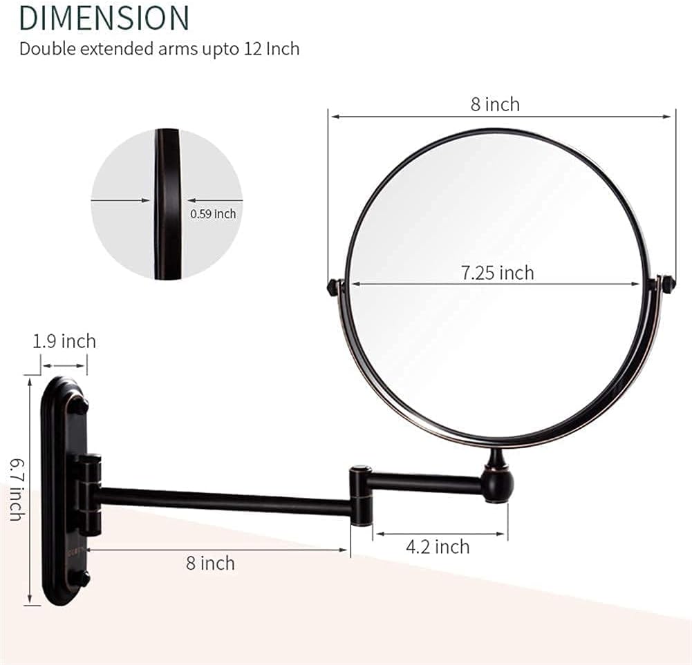Sturdy Dual-Sided Wall-Mounted Makeup Mirror