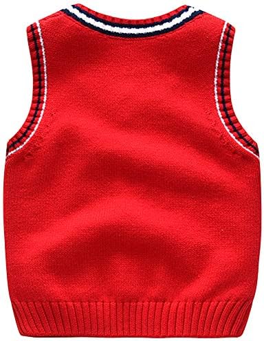 Boys V Neck Cable Knit Sweater Vest School Uniform