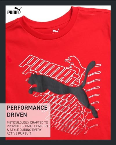 Puma Boys T-Shirt with Cat Logo - Athletic Short Sleeve Tee