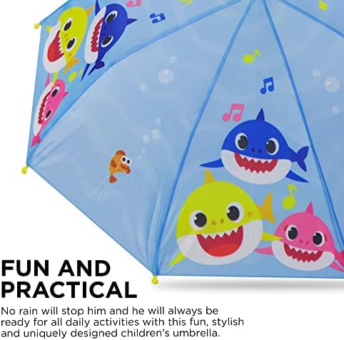 Nickelodeon Boys Umbrella and Poncho Raincoat Set with Baby Shark Design