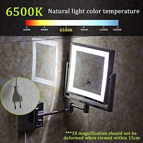 Luxury 8 Wall-Mounted Vanity Mirror with 3X Magnification