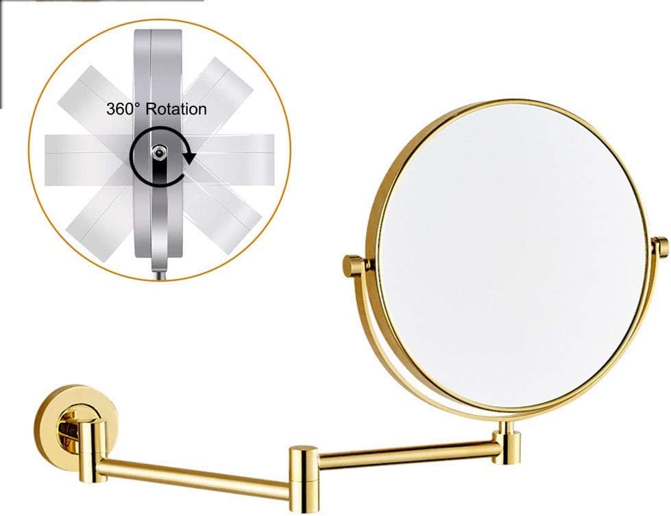 Wall-Mounted Makeup Mirror with 360-Degree Swivel