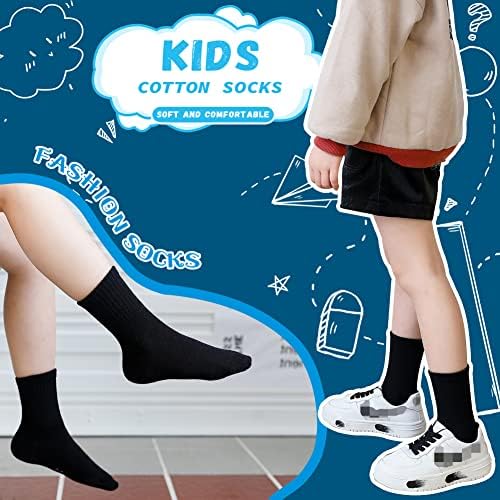 AMENLAN Kids Crew Socks 10 Pair Natural Cotton Classic
