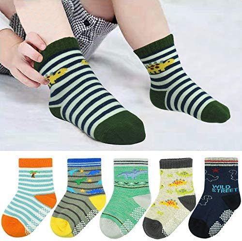 SkiBeaut Toddler Socks 12 Pairs Non Slip Grips