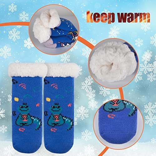 FENELY Winter Fuzzy Slipper Socks for Kids