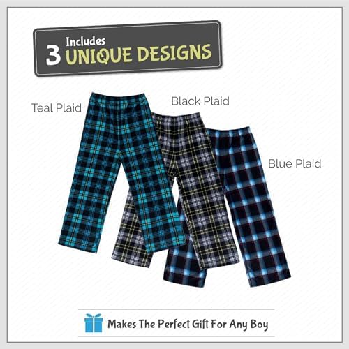 Mad Dog Boys Pajama Plaid Micro Fleece 3PK