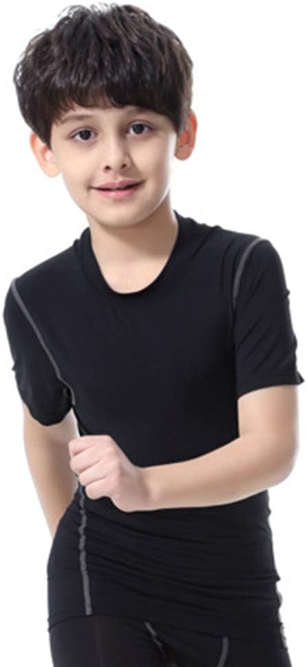 boys compression shirt for activity breathable athletic wear 4-way stretch for comfort and performance