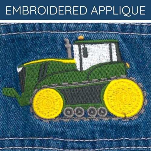 John Deere Denim Square Neck Short Overalls for Boys 2T to 7-8