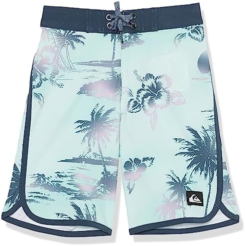 Quiksilver Boys Surfsilk Scallop 14 4-Way Stretch Boardshort Swim Trunk