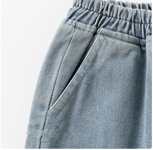 Baby Boys and Girls Denim Cargo Jeans for Toddler Girls and Boys Trendy Stretchy Trousers