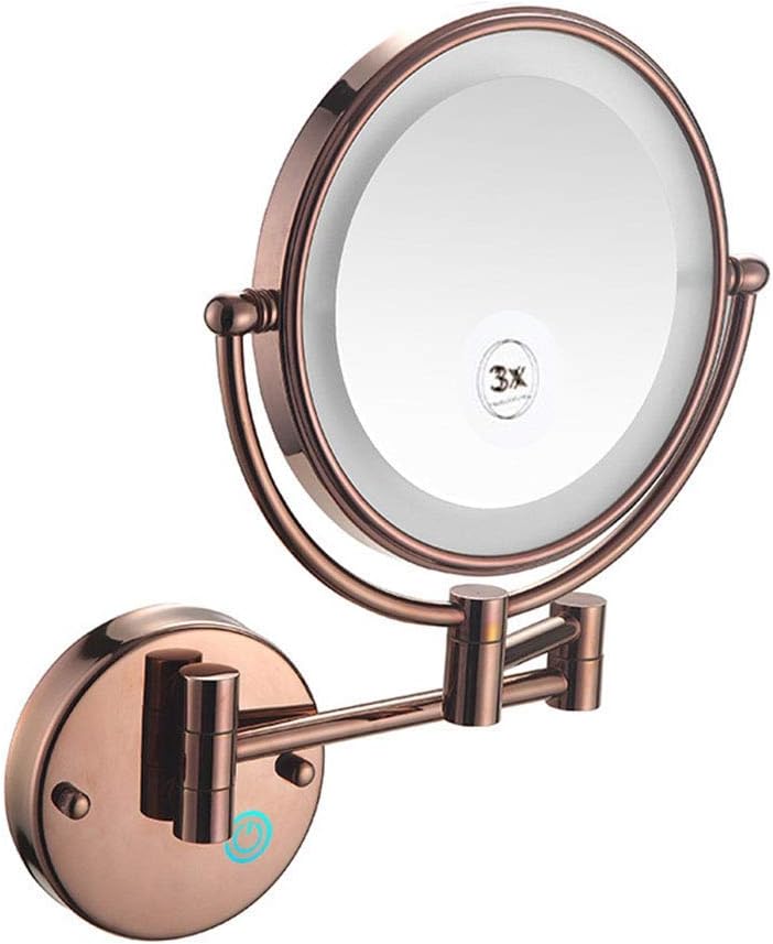 Wall-Mounted Makeup Mirror with LED Lights for Bathroom
