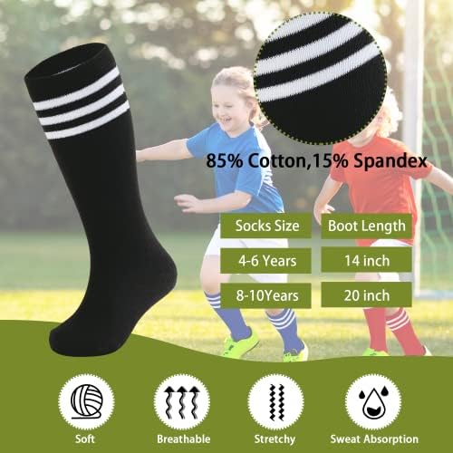 Zando Knee-High Socks for Boys - Soccer and More in Sizes 4-12