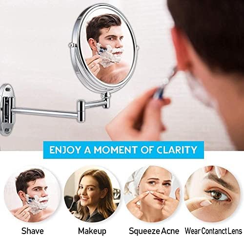 Durable Double-Sided Swivel Makeup Mirror wall-mounted 3X Magnification