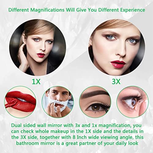 NOVOCE 8 Inch Wall Mount Makeup Mirror with 3X Magnification 1