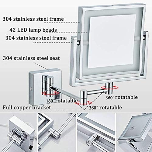 Luxury 8 Wall-Mounted Vanity Mirror with 3X Magnification