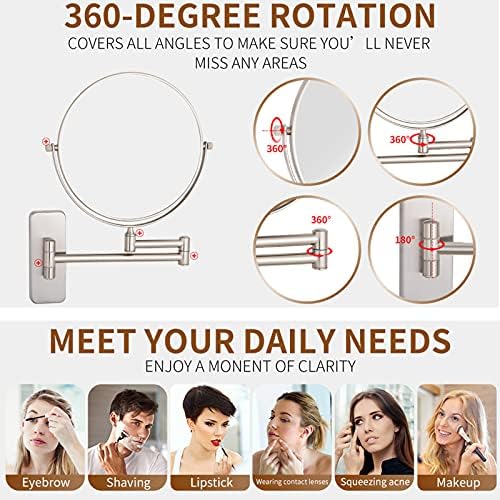 Elegance Precision NOVOCE Double-Sided Shaving Makeup Mirror with 7X Magnification