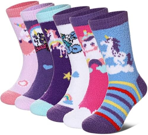 SDBING Kids Fuzzy Socks for Boys Girls Non-Slip Comfy and US-Made