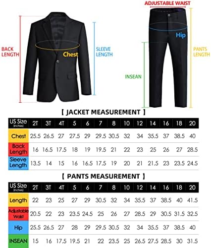 Marvelous Kids Boys Slim-Fit Formal Suit Set 5-Piece Jacket Pants More