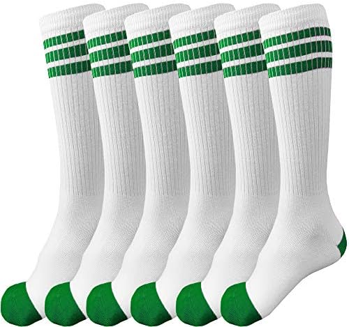 juDanzy 3-Pair Stripe Knee-High Socks for Boys and Girls Perfect for Soccer Basketball and Baseball