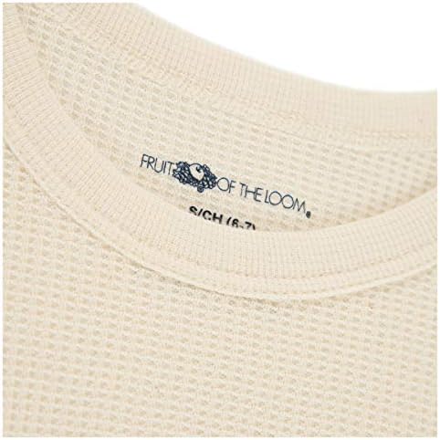 Fruit of the Loom - Premium Thermal Waffle Crew - Boys 2-Pack Sturdy Performance Soft Feel