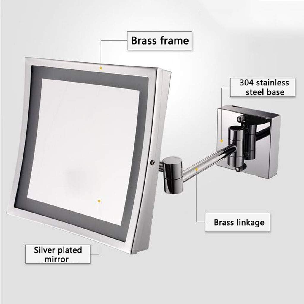 DEIHGE 3X Magnification LED Makeup Mirror Wall Mounted Vanity Mirror