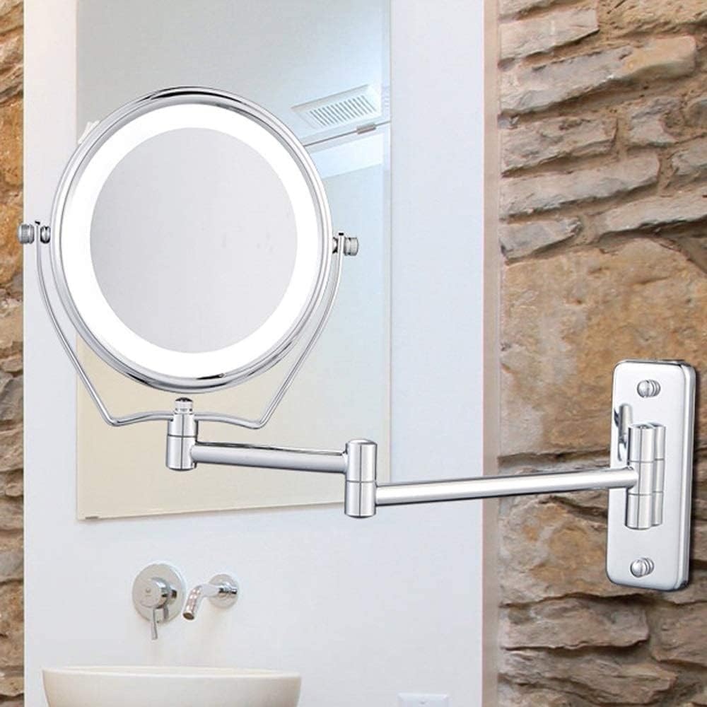 DEIHGE LED Makeup Mirror with 360 Rotating and 5X Magnification