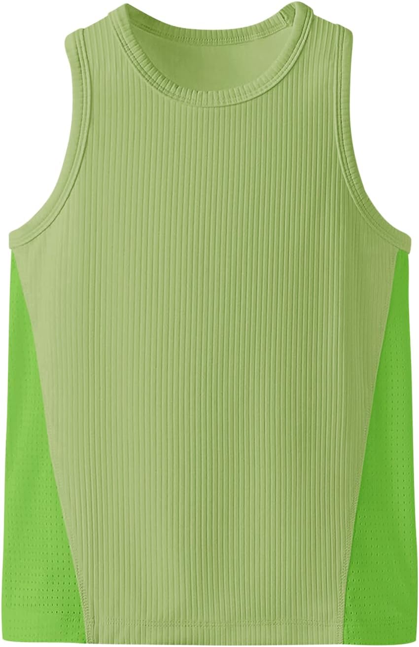 Haloumoning Boys Breathable Mesh Side Athletic Tank Top 5-14 yrs