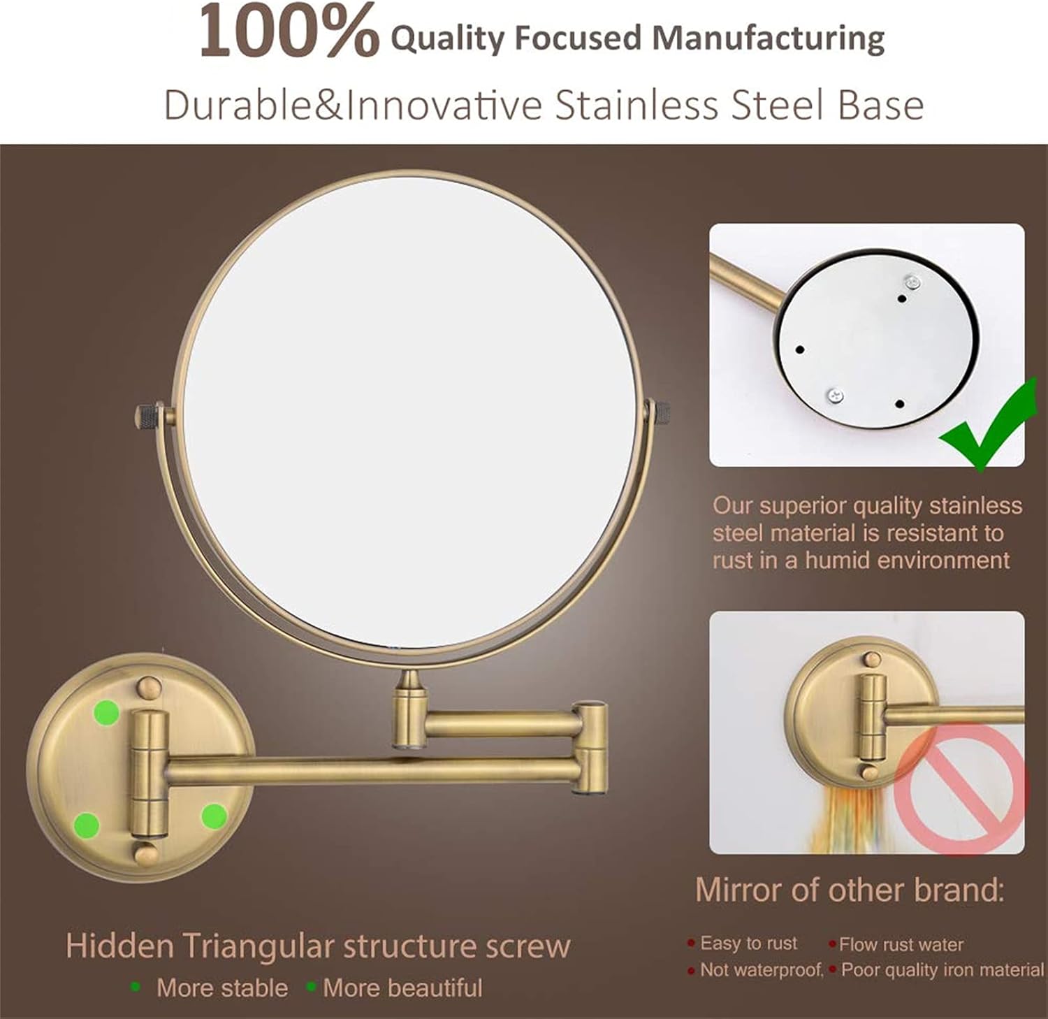 NOVOCE 8 Inch Double Sided Makeup Mirror