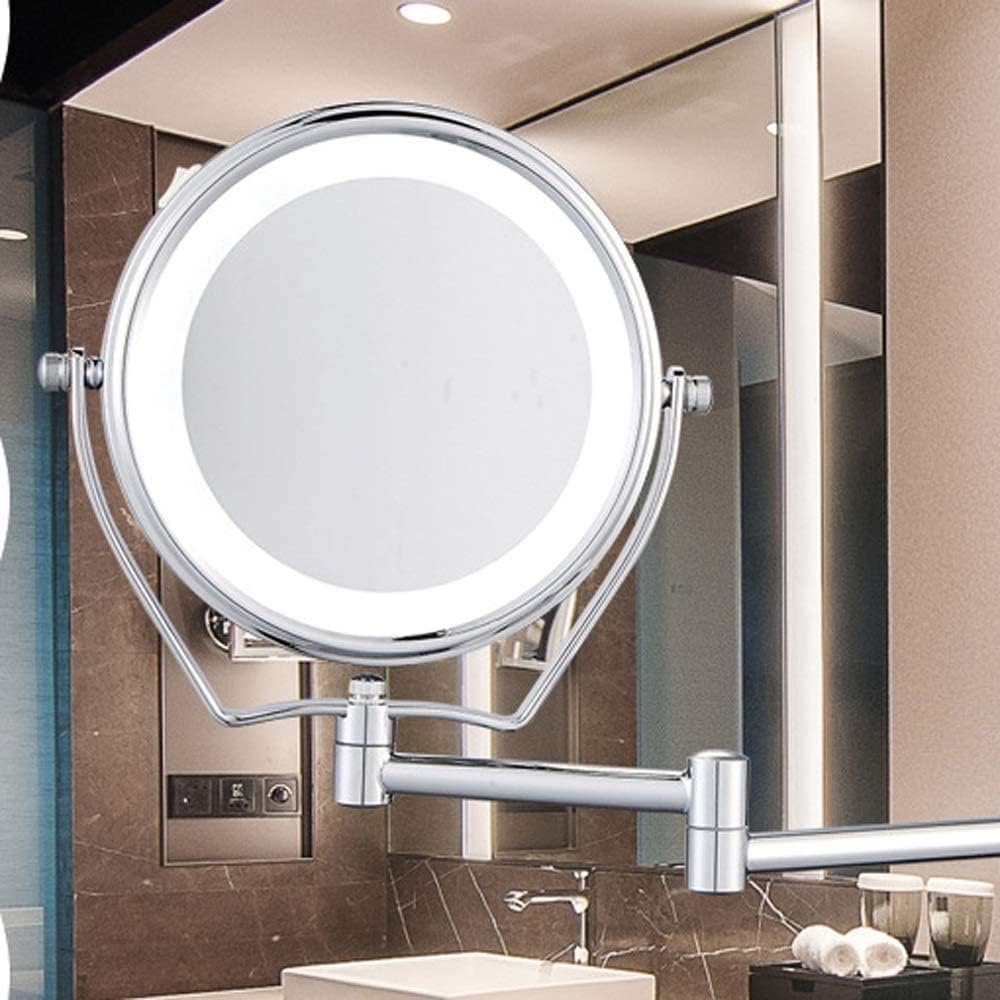 DEIHGE LED Makeup Mirror with 360 Rotating and 5X Magnification