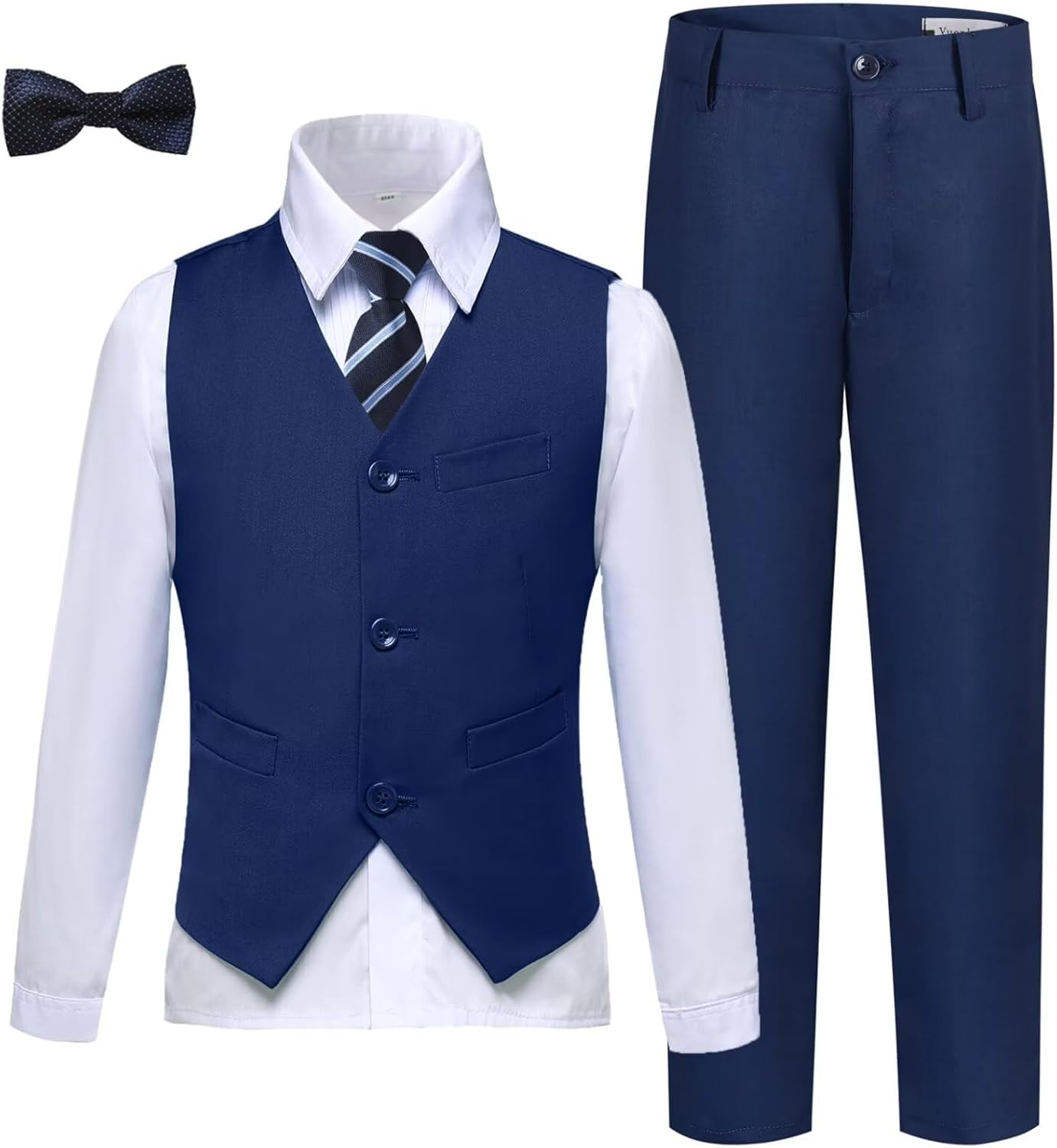 Boys Slim Fit Tuxedo Suit Set for Communion and Weddings