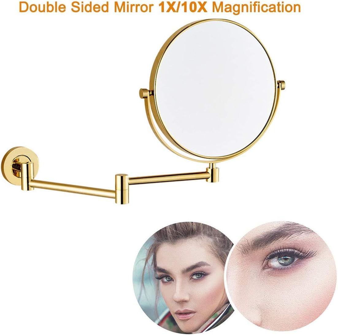 Wall-Mounted Makeup Mirror with 360-Degree Swivel