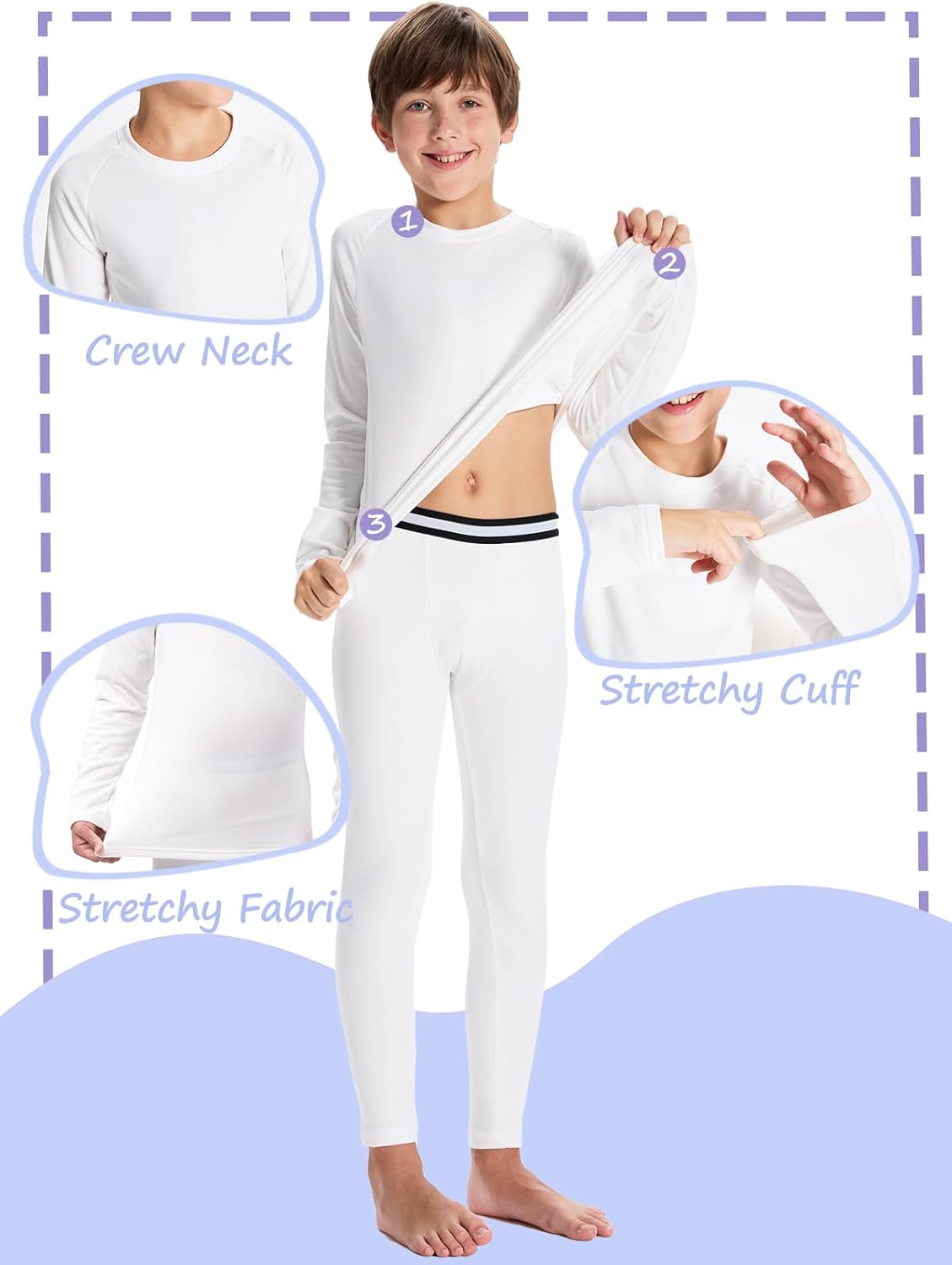 Devoropap Compression Thermal Set for Kids - Ultra-Soft Warm Base Layer with 4-Way Stretch for Boys