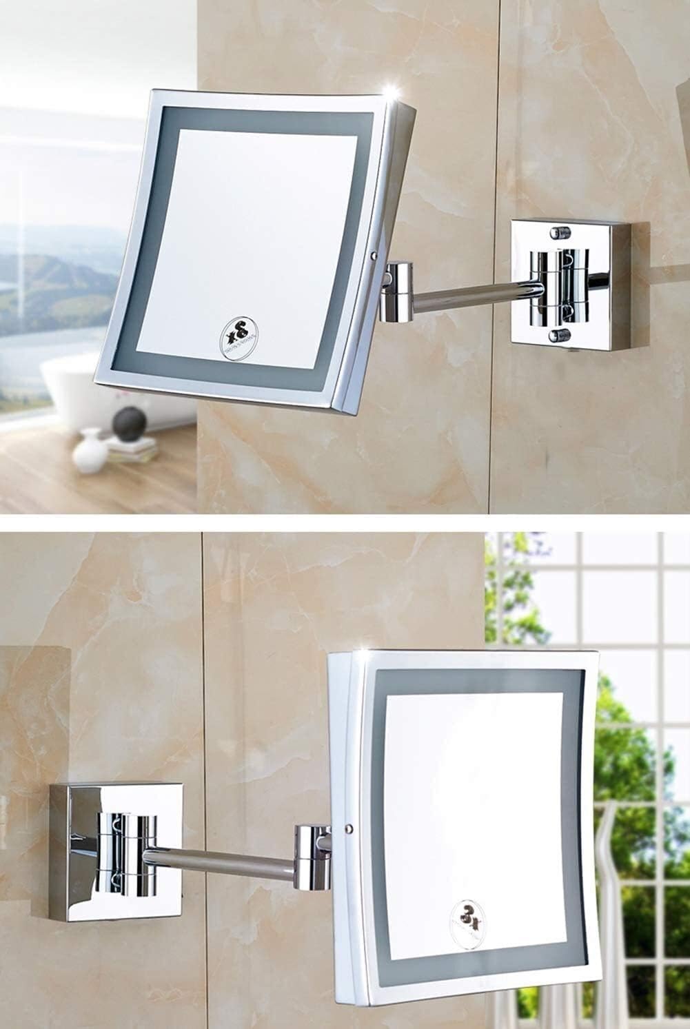 Luxury 8 Wall-Mounted Vanity Mirror with 3X Magnification