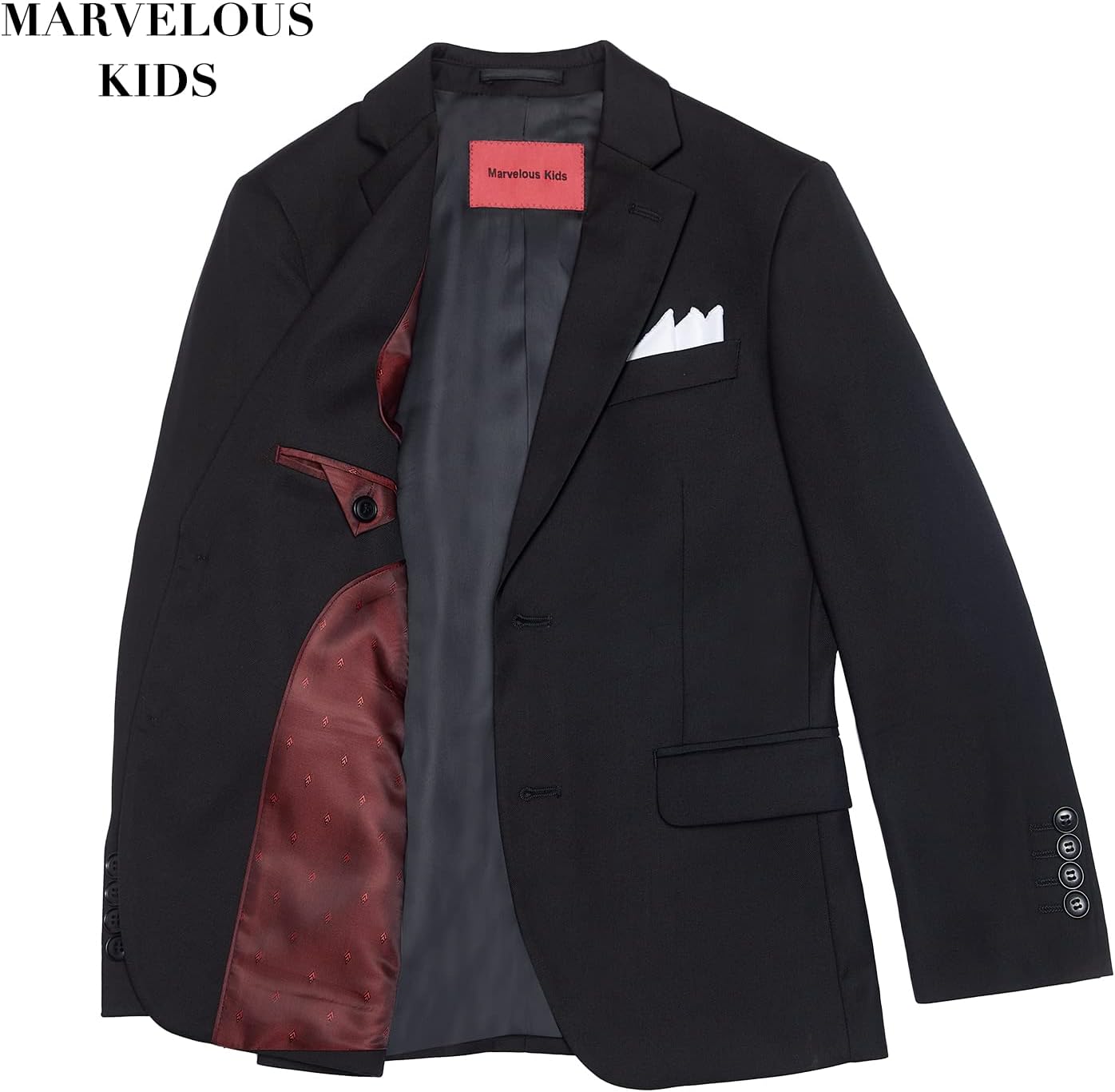 Marvelous Kids Boys Slim-Fit Formal Suit Set 5-Piece Jacket Pants More