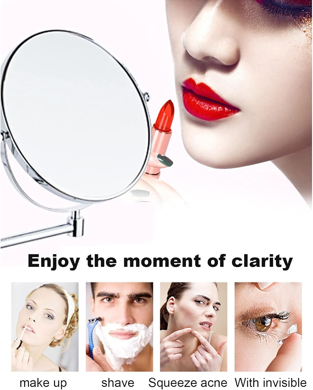 Ultimate Double-Sided Wall-Mounted Magnifying Mirror for Makeup Shaving and More