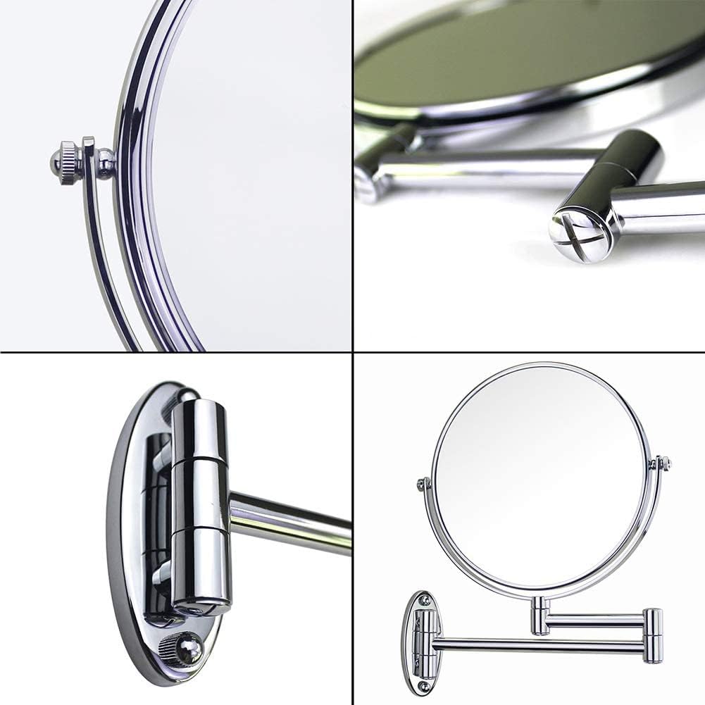 Durable Double-Sided Swivel Makeup Mirror wall-mounted 3X Magnification