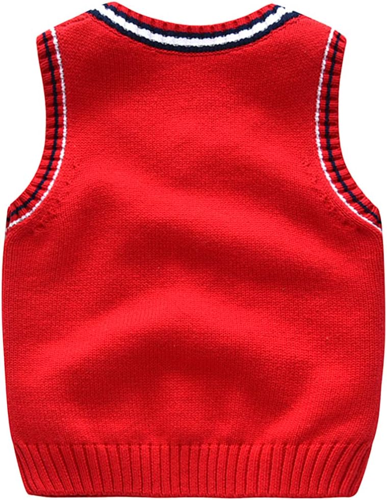 Boys V Neck Cable Knit Sweater Vest School Uniform