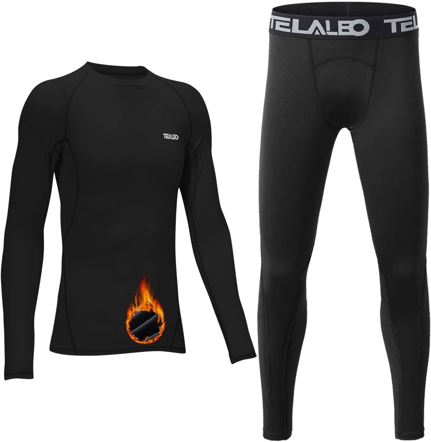 Telaleo Boys Girls Fleece-Lined Compression Set