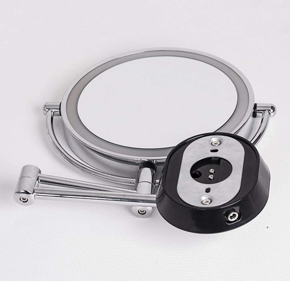 Wall Mount LED Makeup Mirror 5X Magnifying 8-Inch Double Sided Vanity Mirror with 360 Swivel UK Plug