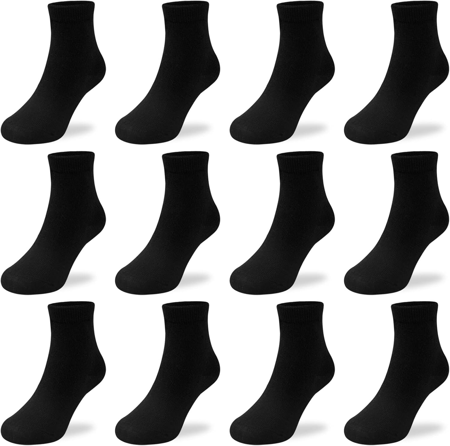 12 PairsKids Crew Socks athletic breathable soft durable