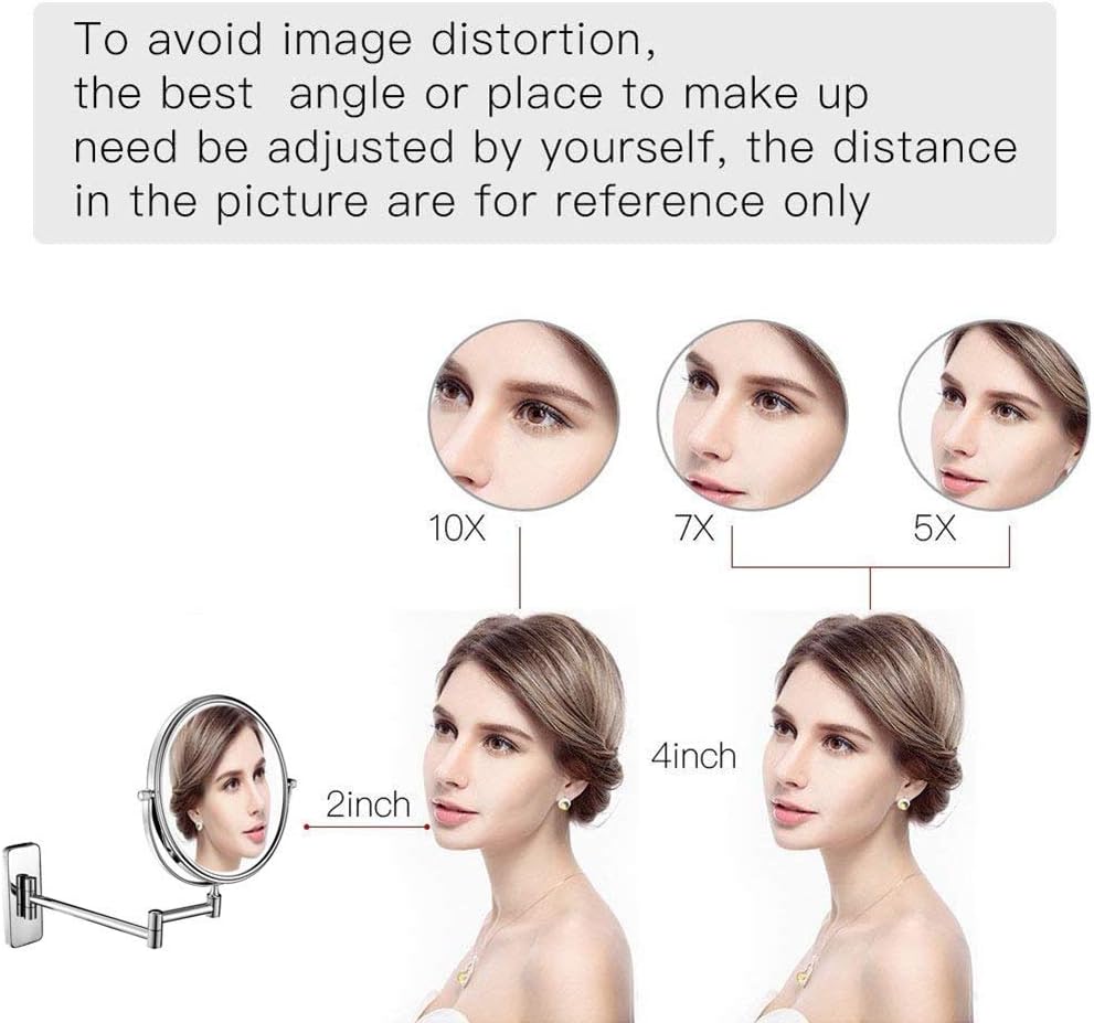Wall-Mounted Makeup Mirror with Extendable Arm