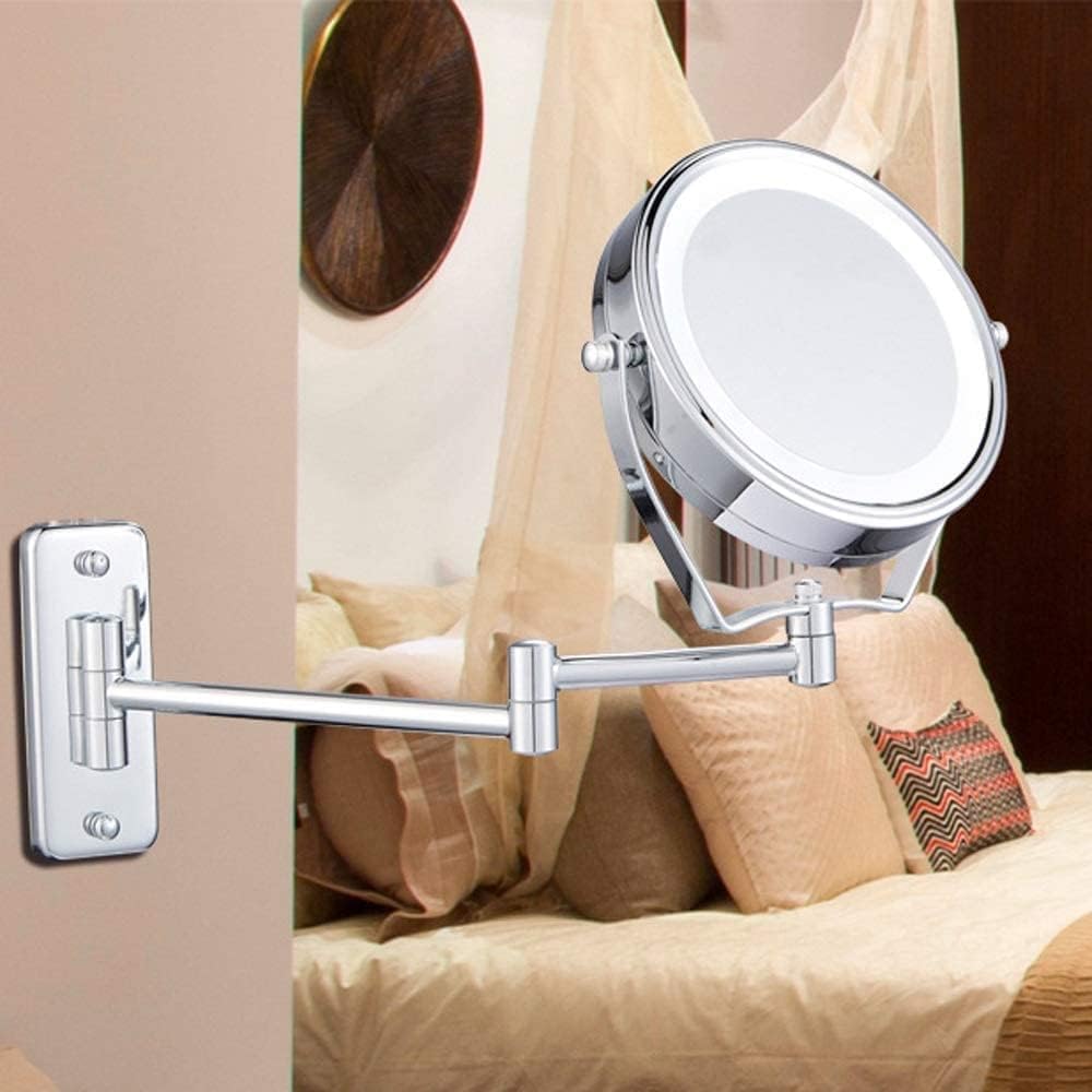 DEIHGE LED Makeup Mirror with 360 Rotating and 5X Magnification