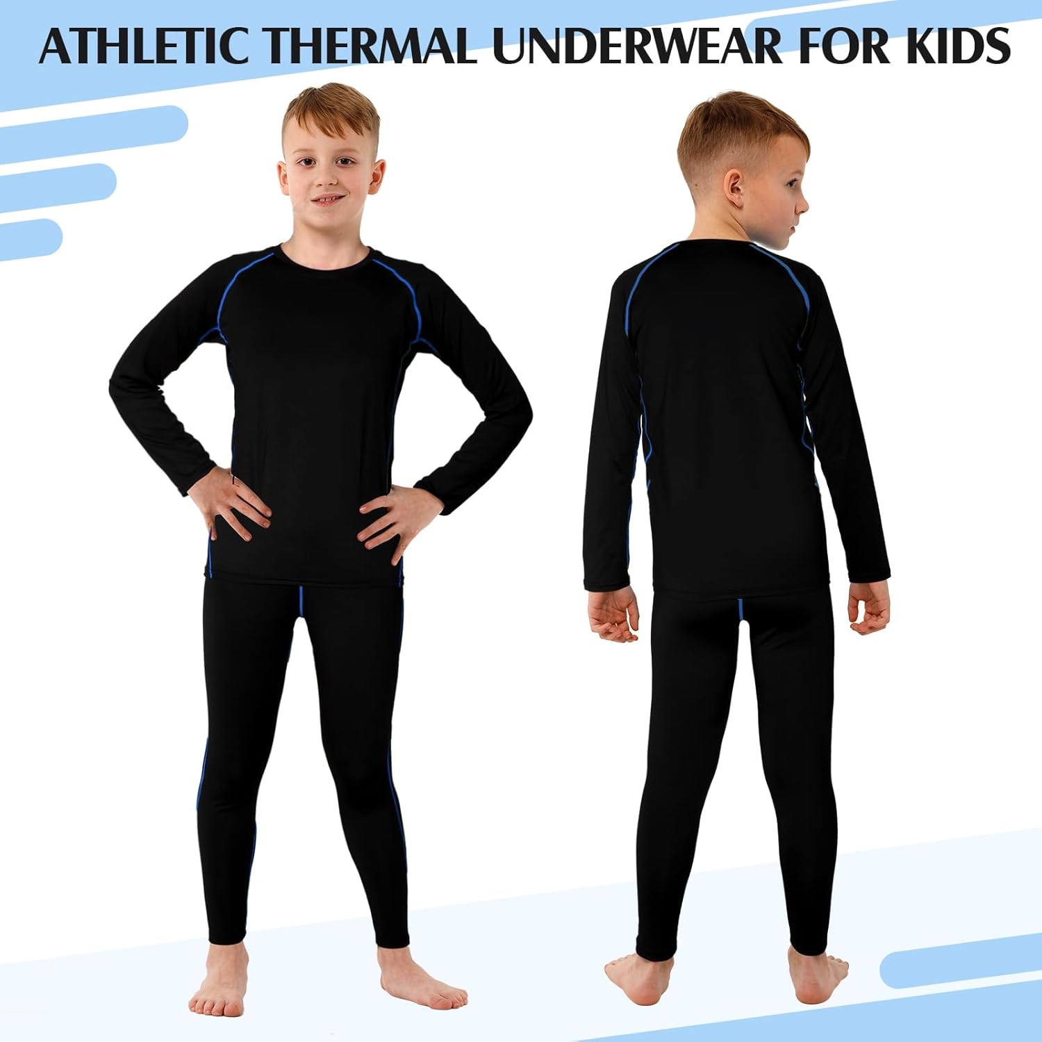 Suhine 3 Pack Thermal Underwear for Kids Winter